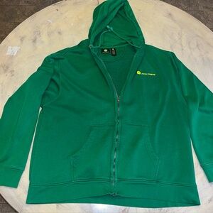 Vintage John Deere Men's Hoodie Size XL Full Zip